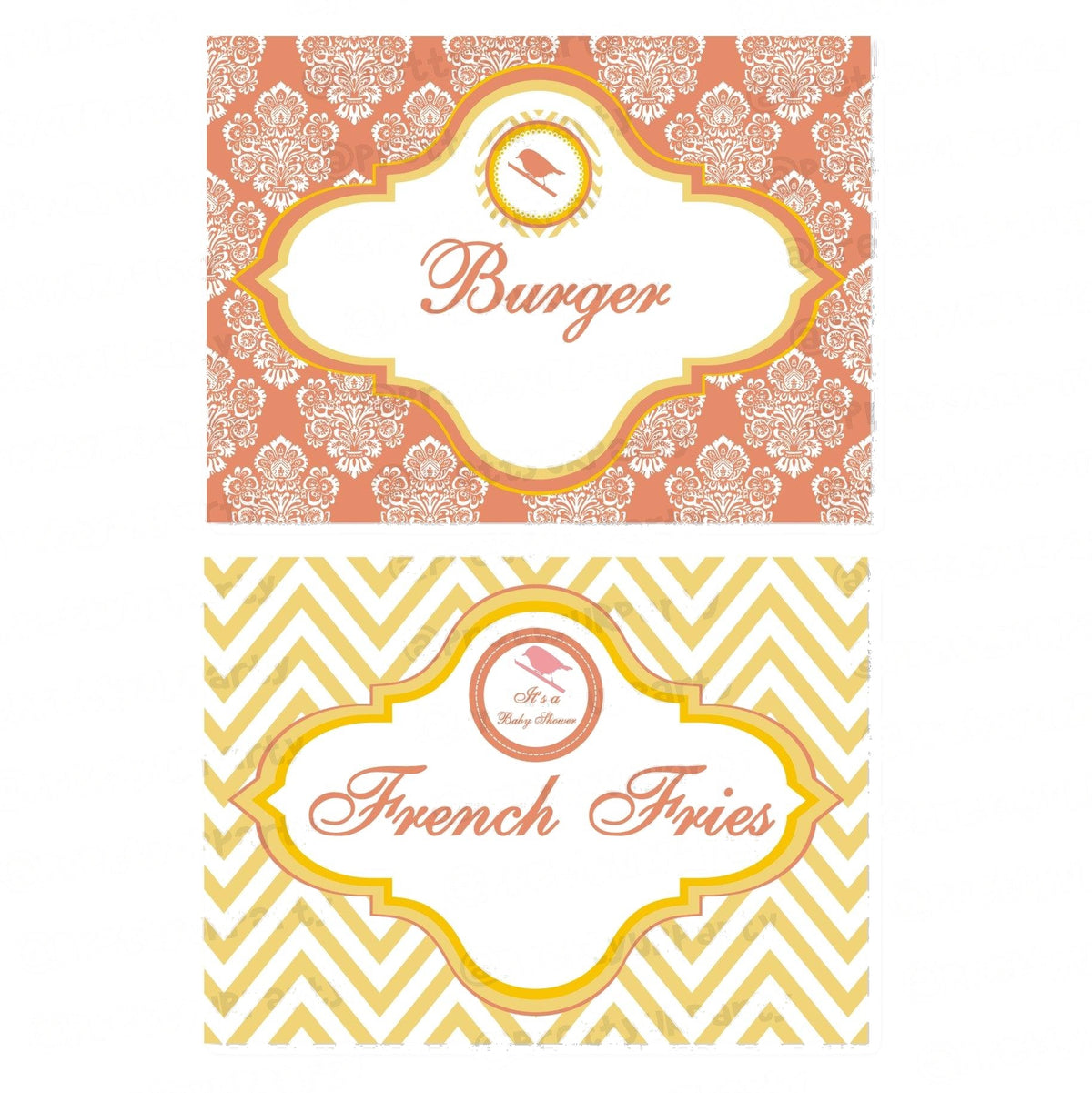 Little Bird Food Labels / Buffet Table Cards