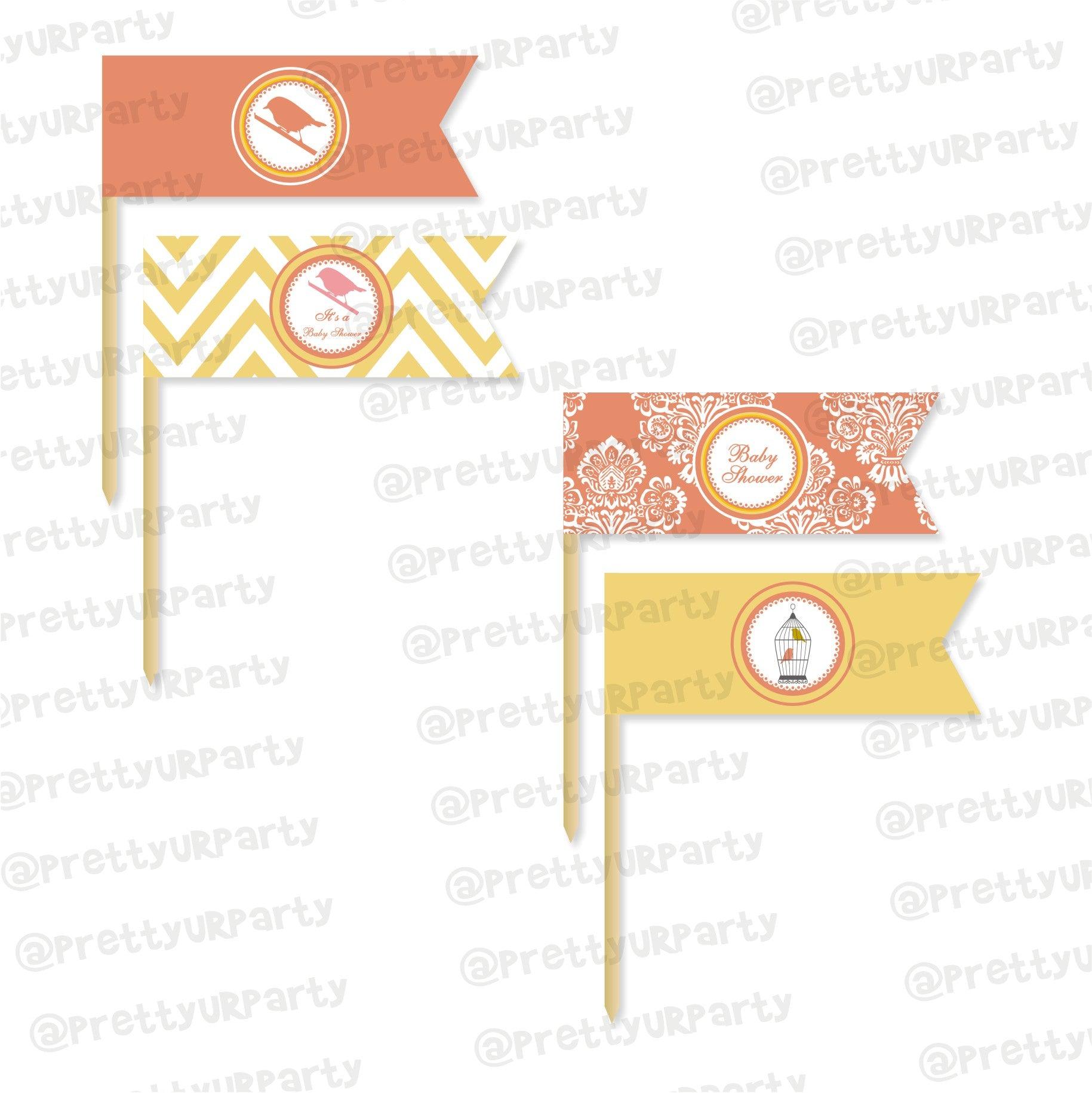 Little Bird Theme Picks BABY SHOWER Pretty UR Party