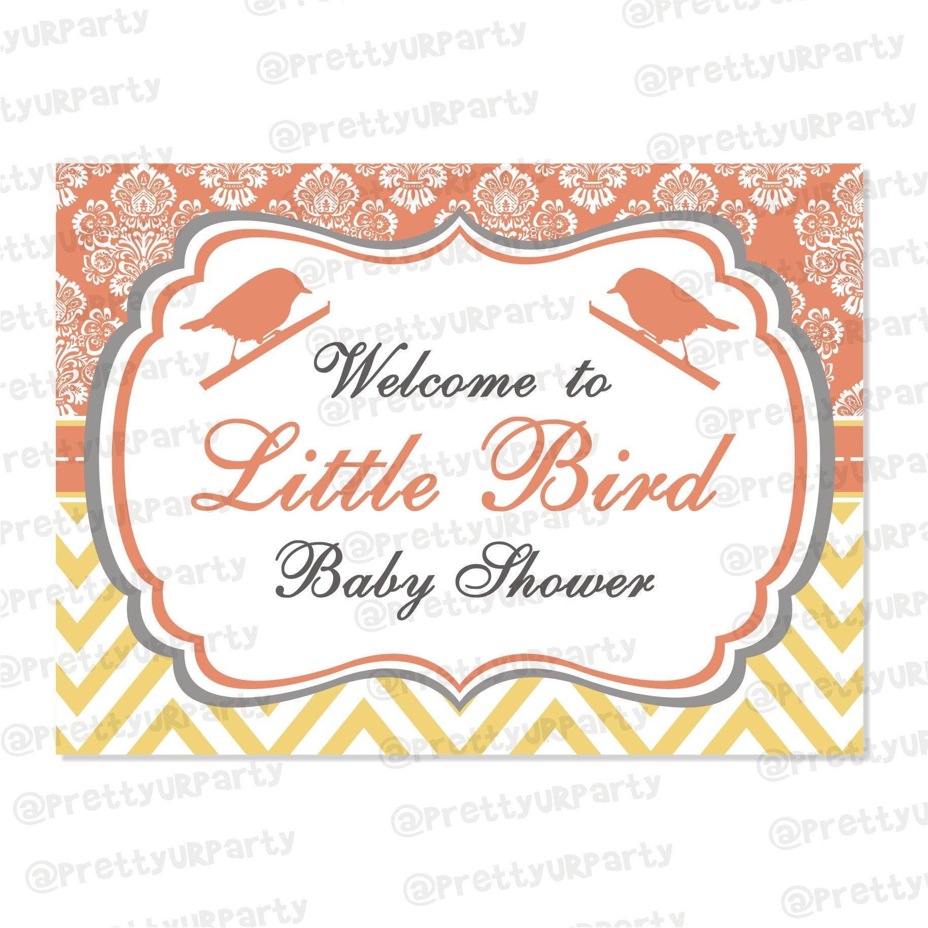 Little Bird Entrance Banner / Door Sign BABY SHOWER Pretty UR Party Default Title