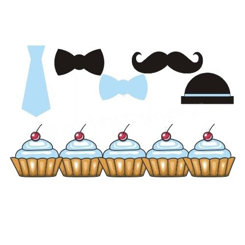 Little Man Handcrafted Cupcake Toppers