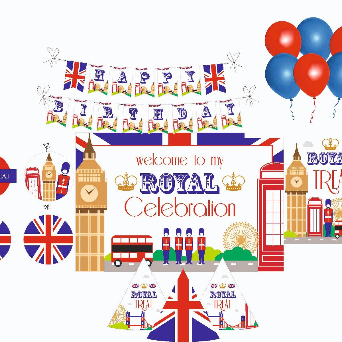 London Party Decorations Package - 70 pieces Combo BIRTHDAYS Pretty UR Party Default Title