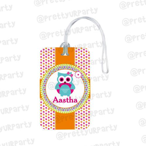 Girly Owl Luggage Tags PERSONALISED Pretty UR Party
