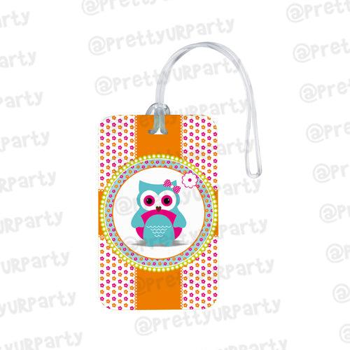 Girly Owl Luggage Tags PERSONALISED Pretty UR Party