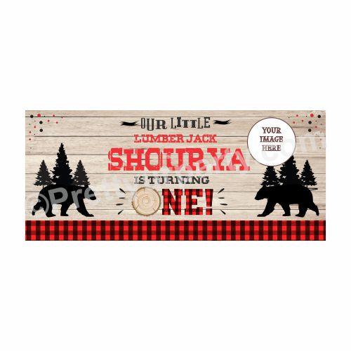 Personalized Lumberjack Theme Banner 30in ALL PARTY SUPPLIES Pretty UR Party