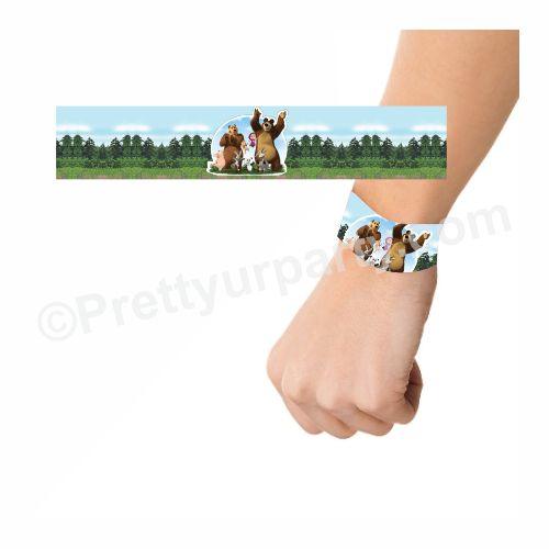 Masha and The Bear Theme Wrist Bands - Pack of 10 THEME PARTIES Pretty UR Party Default Title