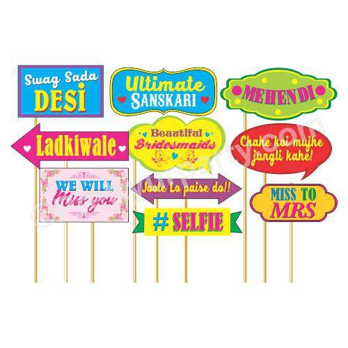 Mehendi Photo Booth Props ACCESSORIES Pretty UR Party