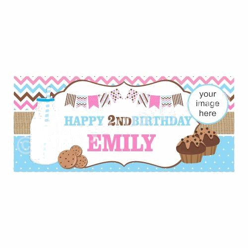 Personalized Milk and Cookies Theme Banner 30in — image 2