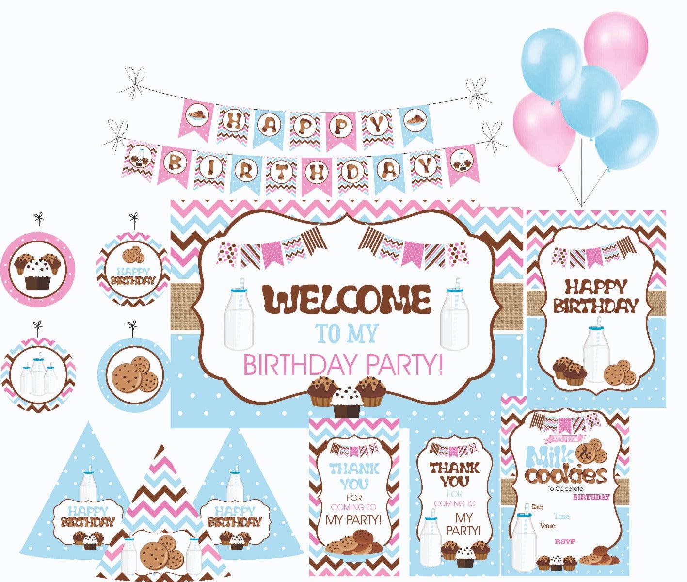 Milk and Cookies Party Decorations Kit - 90 Pieces BIRTHDAYS Pretty UR Party Default Title