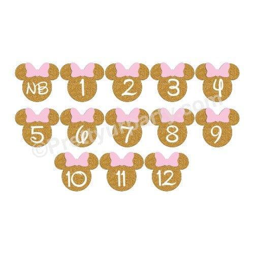 Pink and Gold Shaped Monthly Photo Banner THEME PARTIES Pretty UR Party