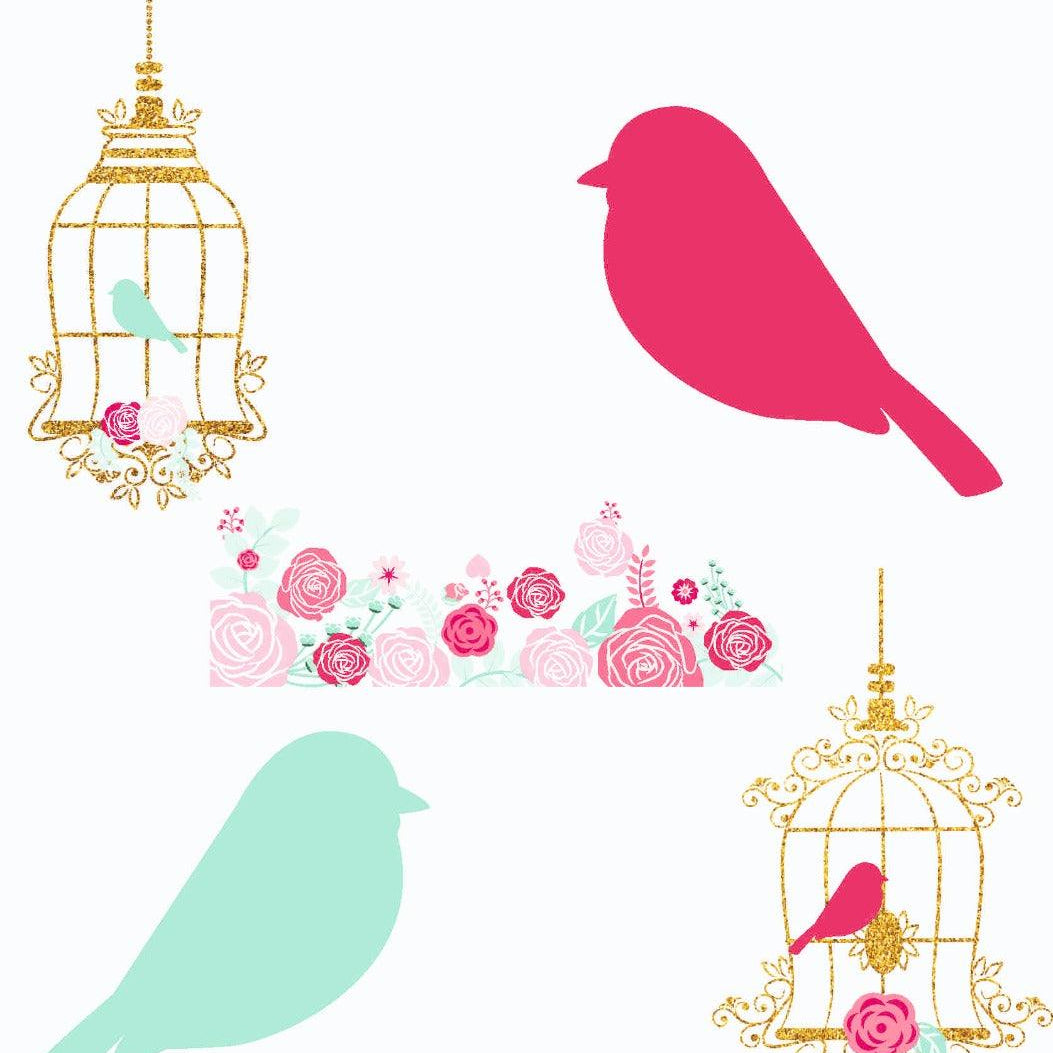 Mint and Pink Floral Theme Cutouts ALL PARTY SUPPLIES Pretty UR Party