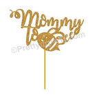 Mom to Bee Cake Topper HANDCRAFTED Pretty UR Party Card Stock Glitter Paper