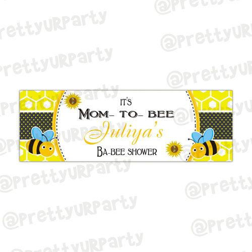 Personalized Mom To Bee Birthday Banner 30in ALL PARTY SUPPLIES Pretty UR Party Default Title