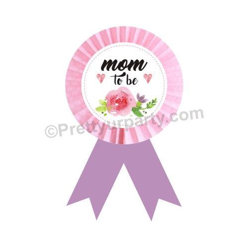 Handcrafted Mom to be Rosette Badge BABY SHOWER Pretty UR Party