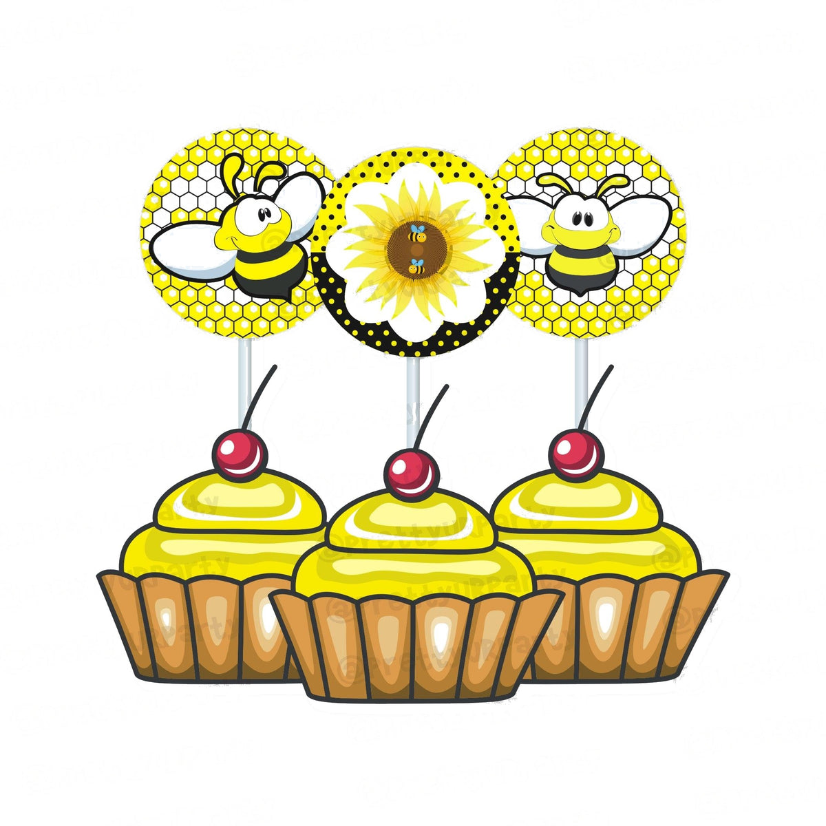 Mom to Bee Cupcake / Food Toppers — image 2