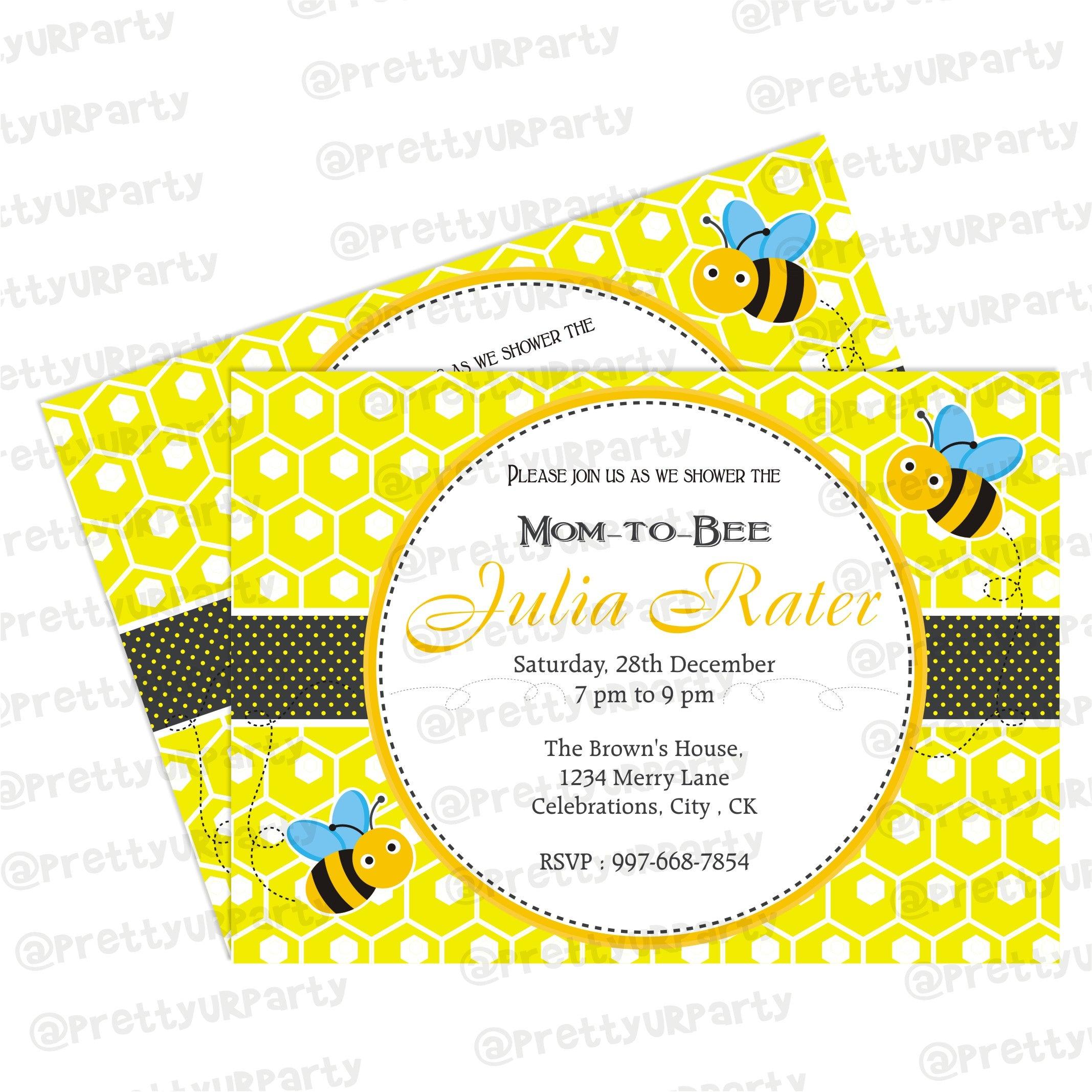 Mom to Bee Invitations BABY SHOWER Pretty UR Party Default Title