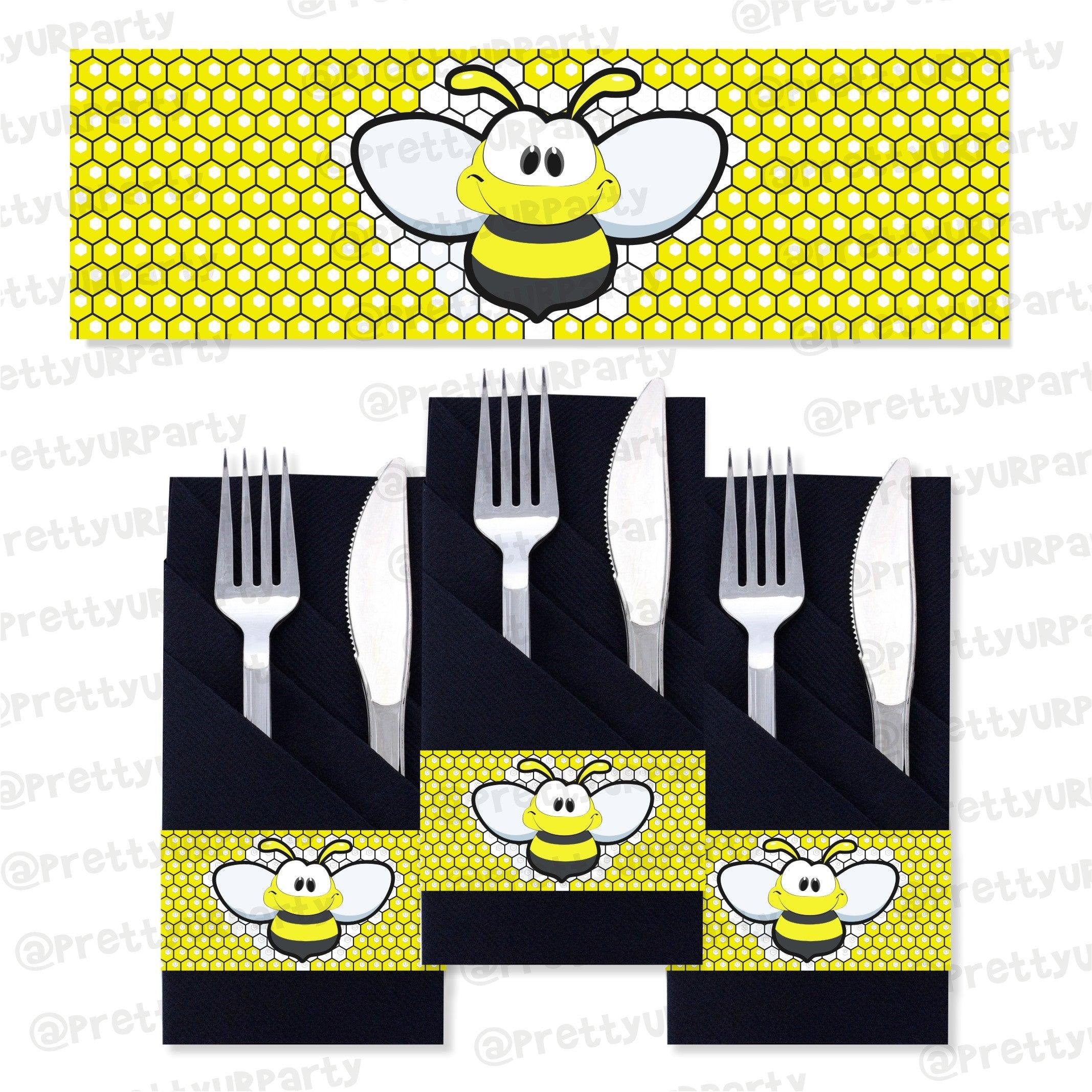 Mom to Bee Napkin Rings BABY SHOWER Pretty UR Party Default Title