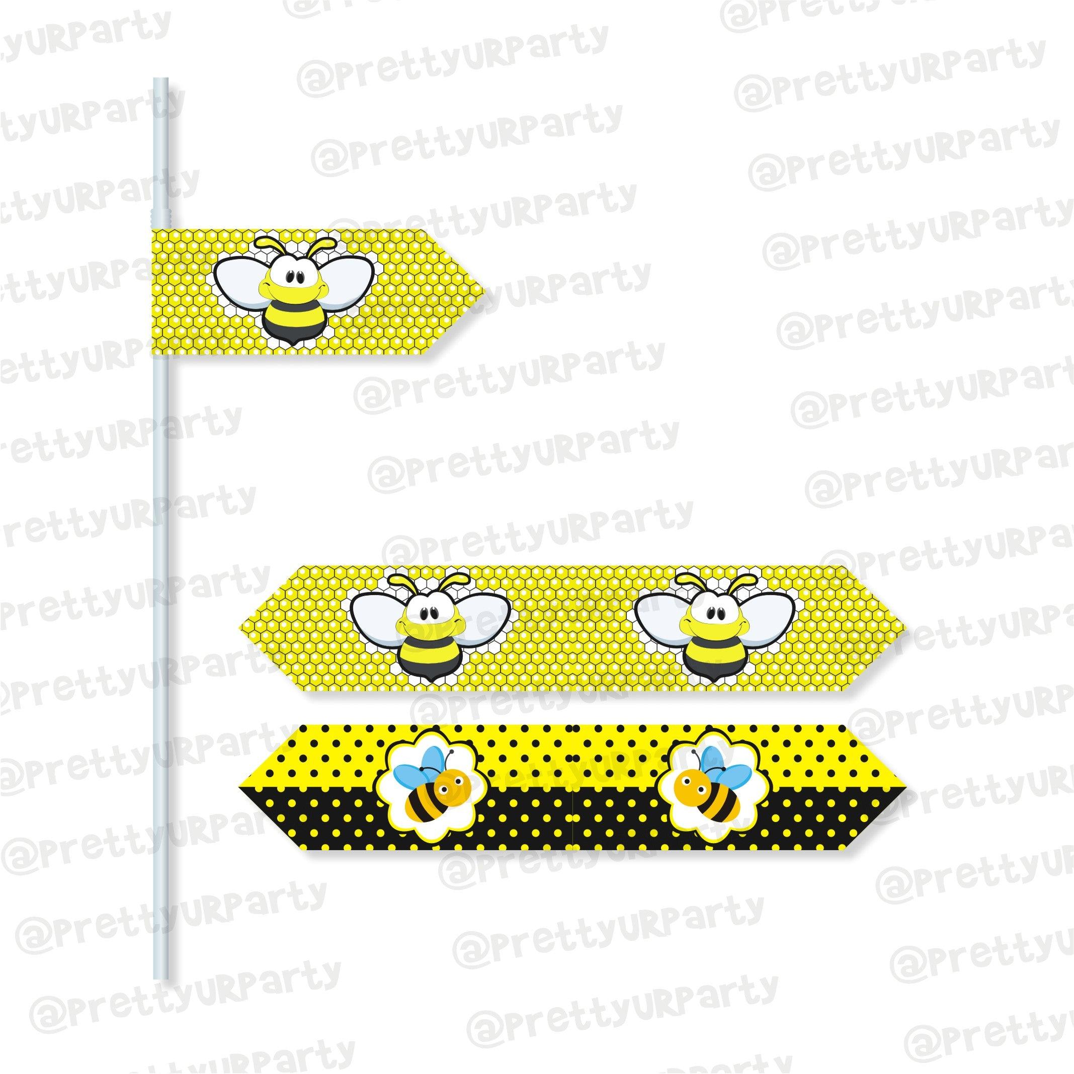 Mom to Bee Drink Straws BABY SHOWER Pretty UR Party