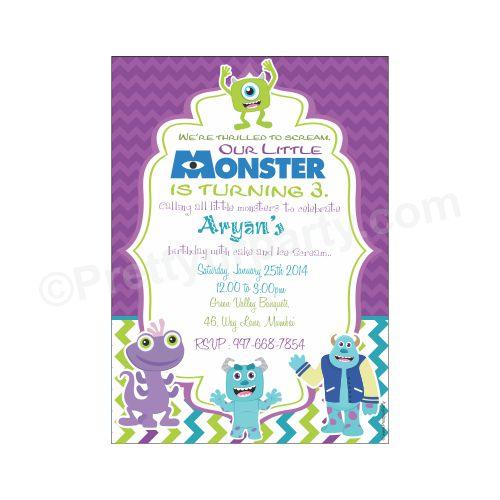 Monsters Inc. E-Invitations THEME PARTIES Pretty UR Party