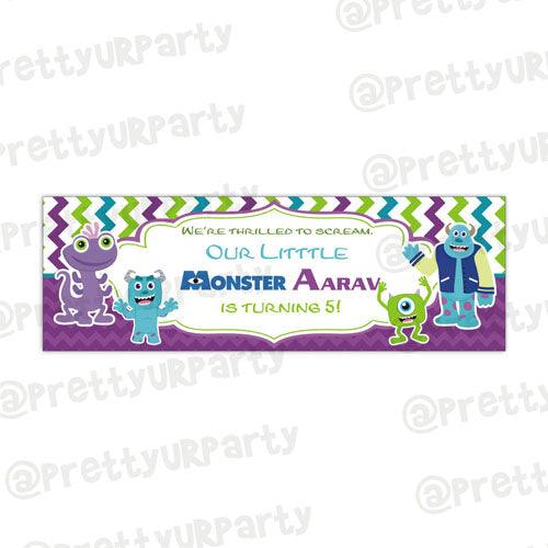 Personalized Monsters Inc. Birthday Banner 30in THEME PARTIES Pretty UR Party Default Title