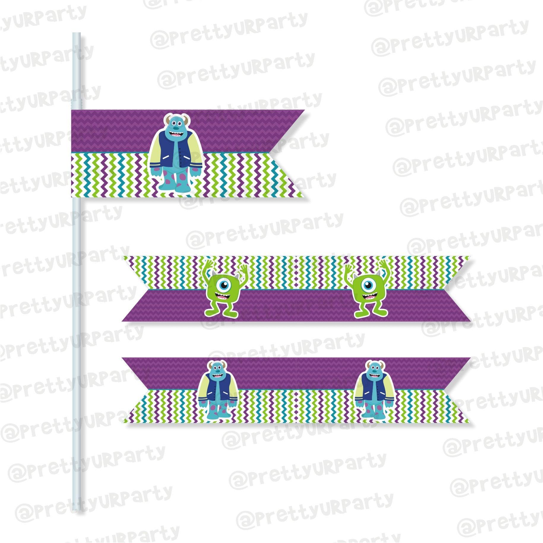 Monsters Inc. Theme Straws THEME PARTIES Pretty UR Party