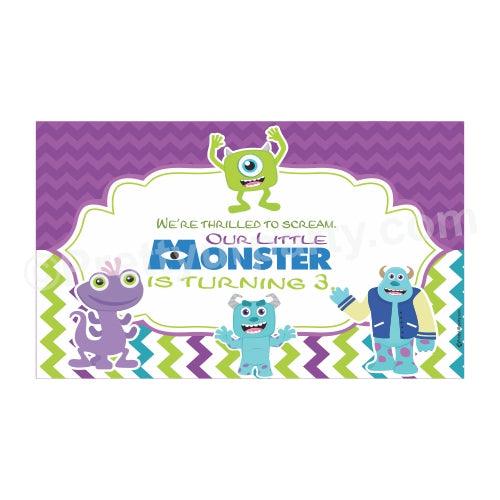 Monsters Inc Theme Backdrop PERSONALISED Pretty UR Party Default Title