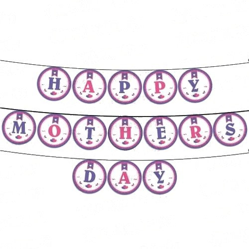 Pink and Purple Mothers Day Bunting
