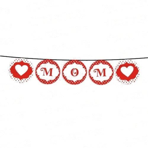Red Polka Dots Mothers Day Bunting