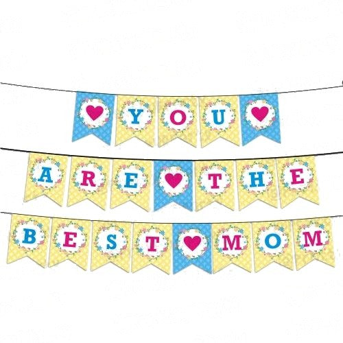 Blue and Yellow Mothers Day Bunting