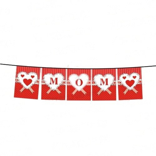 Red Hearts Mothers Day Bunting