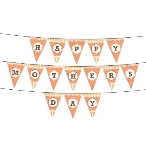 Orange Pattern Mothers Day Bunting