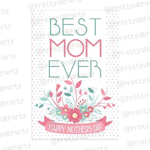 Mothers day Best Mom Card ALL PARTY SUPPLIES Pretty UR Party