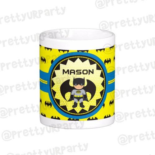 Personalised Batman Inspired Mug THEME PARTIES Pretty UR Party
