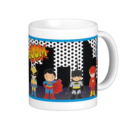 Personalised Super Hero Mug THEME PARTIES Pretty UR Party 11 oz Mug (coffee mug)