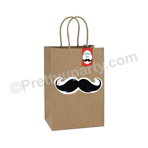 Moustache Theme Gift Bags - Pack of 10 ACCESSORIES Pretty UR Party