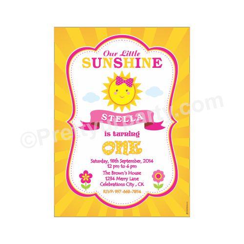 My little Sunshine Theme E-Invitations ALL PARTY SUPPLIES Pretty UR Party