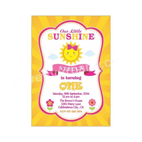 My little Sunshine Theme E-Invitations