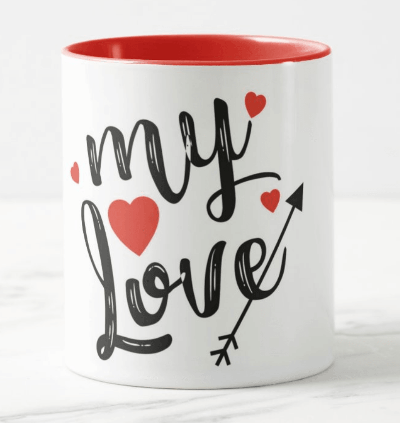 My Love Valentines Mug - Rim and Inside Red ALL PARTY SUPPLIES Pretty UR Party