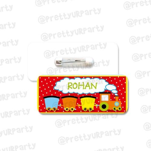 Personalized Train Badge / Name Tag PERSONALISED Pretty UR Party