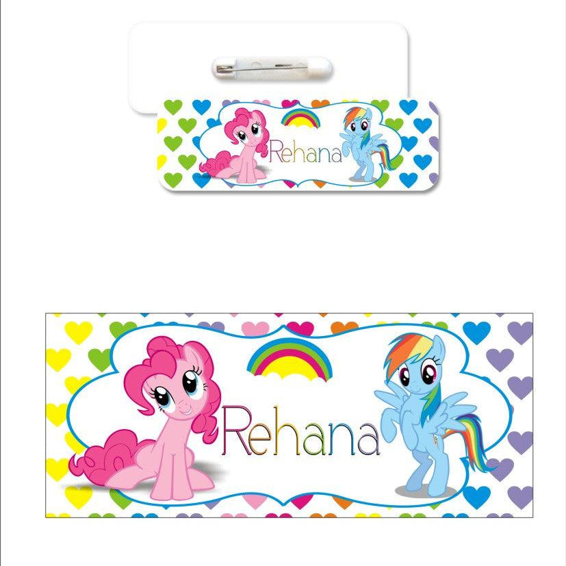 Personalized My Little Pony Badge / Name Tag PERSONALISED Pretty UR Party