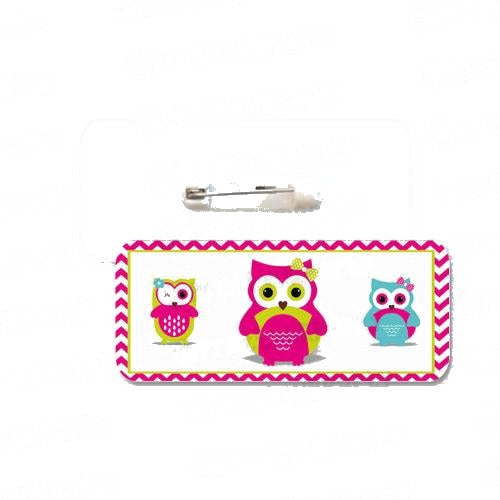 Girly Owl Badge / Name Tag
