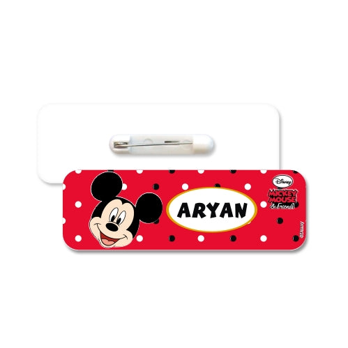 Mickey Mouse Badge / Name Tag PERSONALISED Pretty UR Party