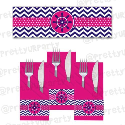 Girly Nautical Napkin Rings THEME PARTIES Pretty UR Party Default Title