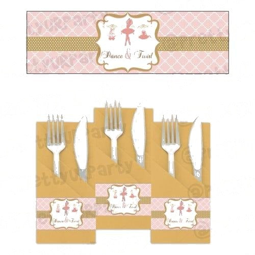 Pink and Gold Ballet Napkin Rings