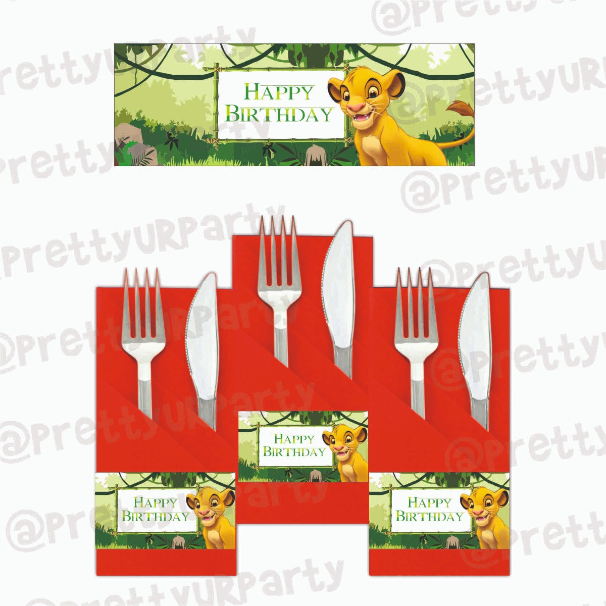 Lion King Theme Napkin Rings THEME PARTIES Pretty UR Party Default Title