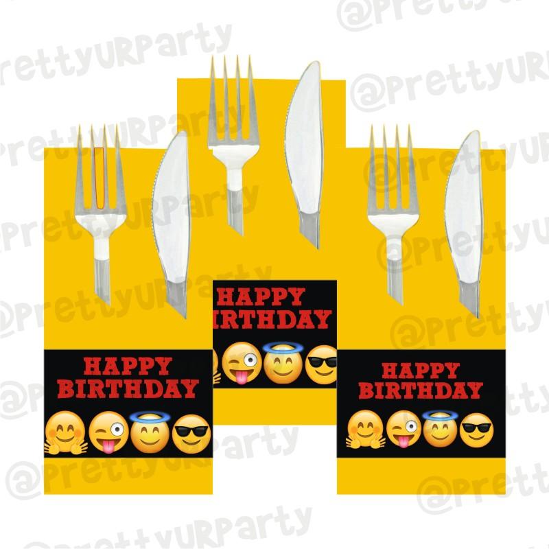 Emoji Theme Napkin Rings THEME PARTIES Pretty UR Party