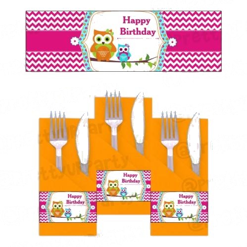 Girly Owl Napkin Rings