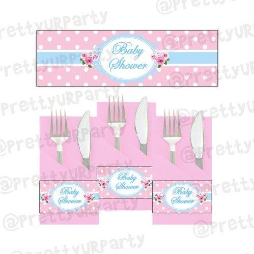 Shabby Chic Napkin Rings BABY SHOWER Pretty UR Party Default Title