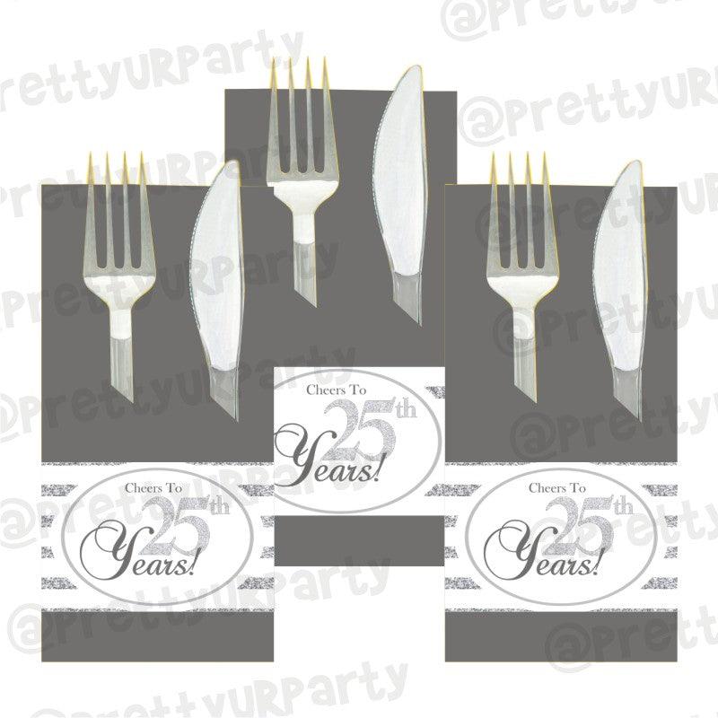 25th Anniversary Theme Napkin Rings ALL PARTY SUPPLIES Pretty UR Party Default Title