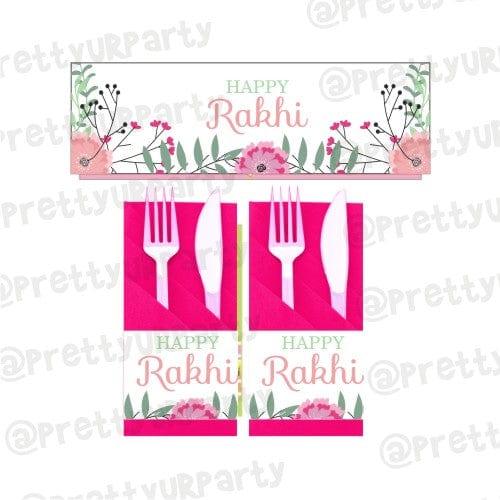 Pink Floral Rakhi Napkin Rings ALL PARTY SUPPLIES Pretty UR Party Default Title