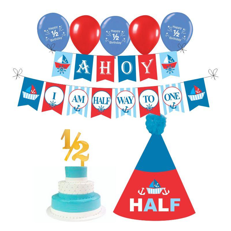 Nautical Half Birthday Decorations for Boys ALL PARTY SUPPLIES Pretty UR Party